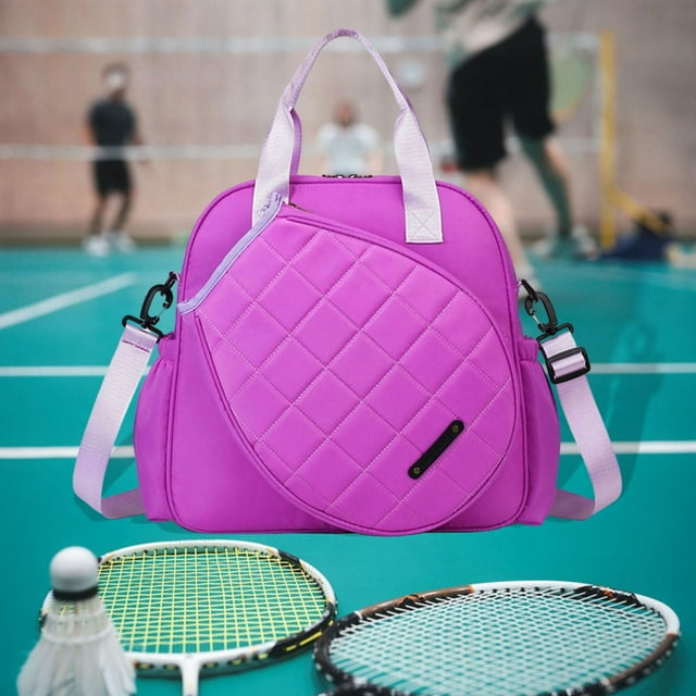 Bolsa de tenis grande, portátil, para raquetas, para jugadores, fitness, bolso de hombro Púrpura