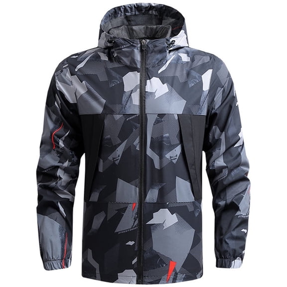 Silver Basic Men's outdoor windproof casual jacket, sports outdoor mountaineering jacket S,Black-1
