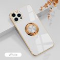 thumbnail image 3 of Luxury Plating Silicone Case For iPhone 15 14 13 12 11 Pro Xs Max Mini SE X XR 7 8 Plus Metal Ring Holder Stand Soft Phone Cover, 3 of 5