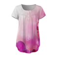 thumbnail image 2 of Gibobby Blusa Casual de Mujer Tops mujer con estampado Floral, Túnica oculta para el vientre, camisetas manga corta, verano 2024, camiseta Henley(Rosa,XL), 2 of 4