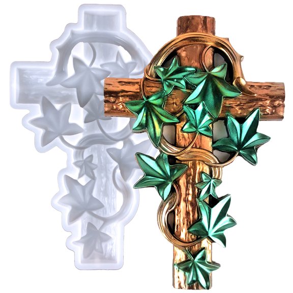 HUONA Cross Silicone Mold Cross Ornaments Silicone Mold Three-Dimensional Cross Mould Resin Mold for Wall Hanging DIY Desktop Ornaments Home Office Decoration