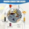 thumbnail image 3 of FUYGRCJ Couch Cup Holder Tray Silicone Sofa Armrest Tray with Side Pockets Anti Spill and Anti Slip Couch Caddy Large Capacity Sofa Armrest Organizer for Holding Cups Drinks Remote Phones and Snacks, 3 of 11