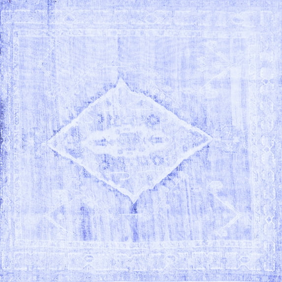 Ahgly Company Indoor Square Persian Blue Traditional Area Rugs, 5' Square