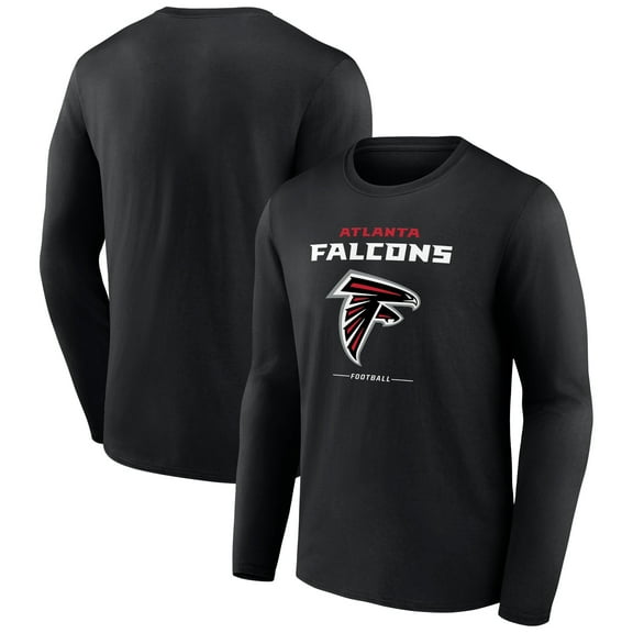 Men's Black Atlanta Falcons Logo Team Lockup Long Sleeve T-Shirt