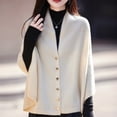 thumbnail image 7 of vlrwzc Irregular Warm Shawl with Button Elegant Knitted Shawl Fashion Oversized Cape for Spring Autumn Winter Clothing Accessory, 7 of 7