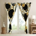 thumbnail image 4 of YST Vintage Old Fashion Curtains & Drapes Black Brown Beige Curtains, Abstract Aesthetic Blackout Curtains Geometric Spiral Circle Living Room Curtains, Hippie Minimalism Window Curtains, 4 of 6