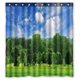 thumbnail image 1 of Cortina de Ducha Paisaje de verano Bosque Verde Joven Cielo Azul Brillante poliéster Impermeable y ganchos 160x180 cm ABPHQTO, 1 of 1
