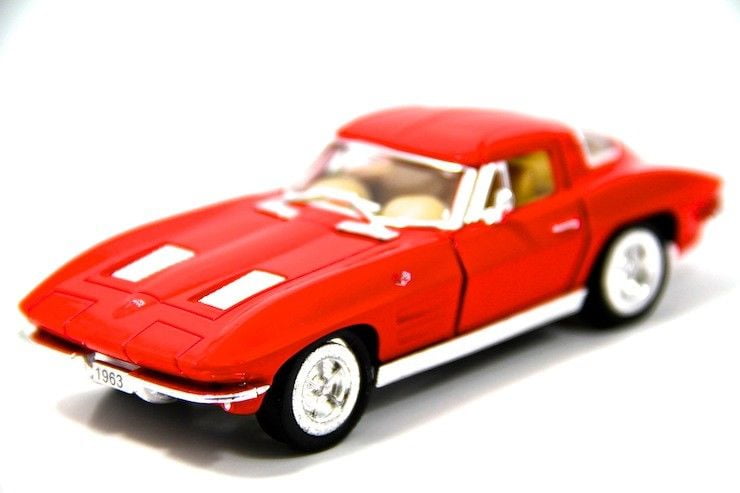 Kinsmart 5 1963 Chevy Chevrolet Corvette Stingray Diecast Model Toy 136 Red 