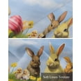thumbnail image 6 of Country Easter Rabbits Linen Curtain Valance for Bedroom/Bathroom/Kitchen/Office/Living/Dining Room Windows,Watercolor Floral Eggs Spring Rod Pocket Topper Drapes Decorative Cafe Drapery Panel 60x18, 6 of 6