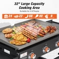 thumbnail image 2 of WARMOUNTS 3 Burners 32'' Propane Gas Griddle Foldable with 4 wheels, Portable Flat Top Grill 45000 BTU Propane Fuelled, Outdoor Griddle Grill with Side Tables, Tissue Hook, for Camping, BBQ, 2 of 9