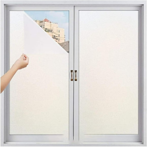 Window Privacy Film with Installation Tools, Frosted Glass Window Film,Heat Blocking Static Clings Reusable Frosting Window Film for Bathroom Home Office,17.5 Inch X 6.5 Feet