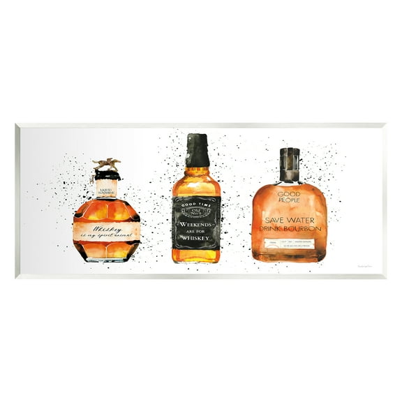 Stupell Industries Funny Whiskey Bottles Food & Beverage Painting Unframed Art Print Wall Art, 17 x 7