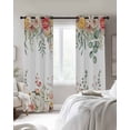 thumbnail image 4 of Spring Floral Blackout Curtains for Bedroom Living Room Darkening Curtains 84 Inch Length 2 Panels Set Watercolor Roses Eucalyptus Leaves Botanical Window Curtain Window Treatment Drapes 42"x84", 4 of 9