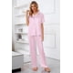 thumbnail image 4 of Pijama Umeyda de satén de seda para mujer, set de pijama, color rosa, rayas, talla XS, 4 of 7