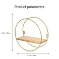 thumbnail image 2 of OATIPHO Nordic Style Golden Round Iron Wood Floating Shelf for Home Decor Geometric Storage, 2 of 7