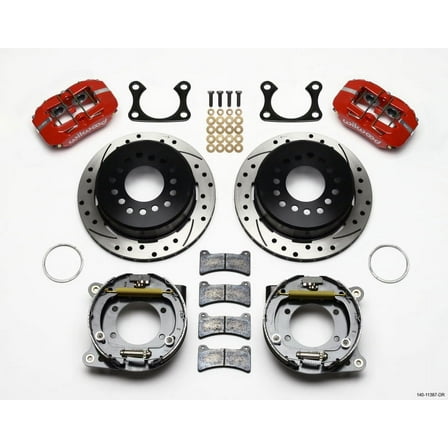 Wilwood Dynapro Low-Profile 11.00in P-Brake Kit Drill-Red Big Ford 2.36in Offset