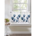 thumbnail image 3 of Half Window Curtains 24 Inches Long, Blue Tulip Window Treatment Curtain Drapes, Spring Pastoral Flower Watercolor White Short Curtains Tiers for Kitchen Over Sink, 27.5"x24", 2 Panels, 3 of 7