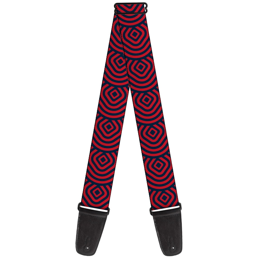 Buckle-Down Guitar Strap, Square Target Red Navy, 2 Inches Wide