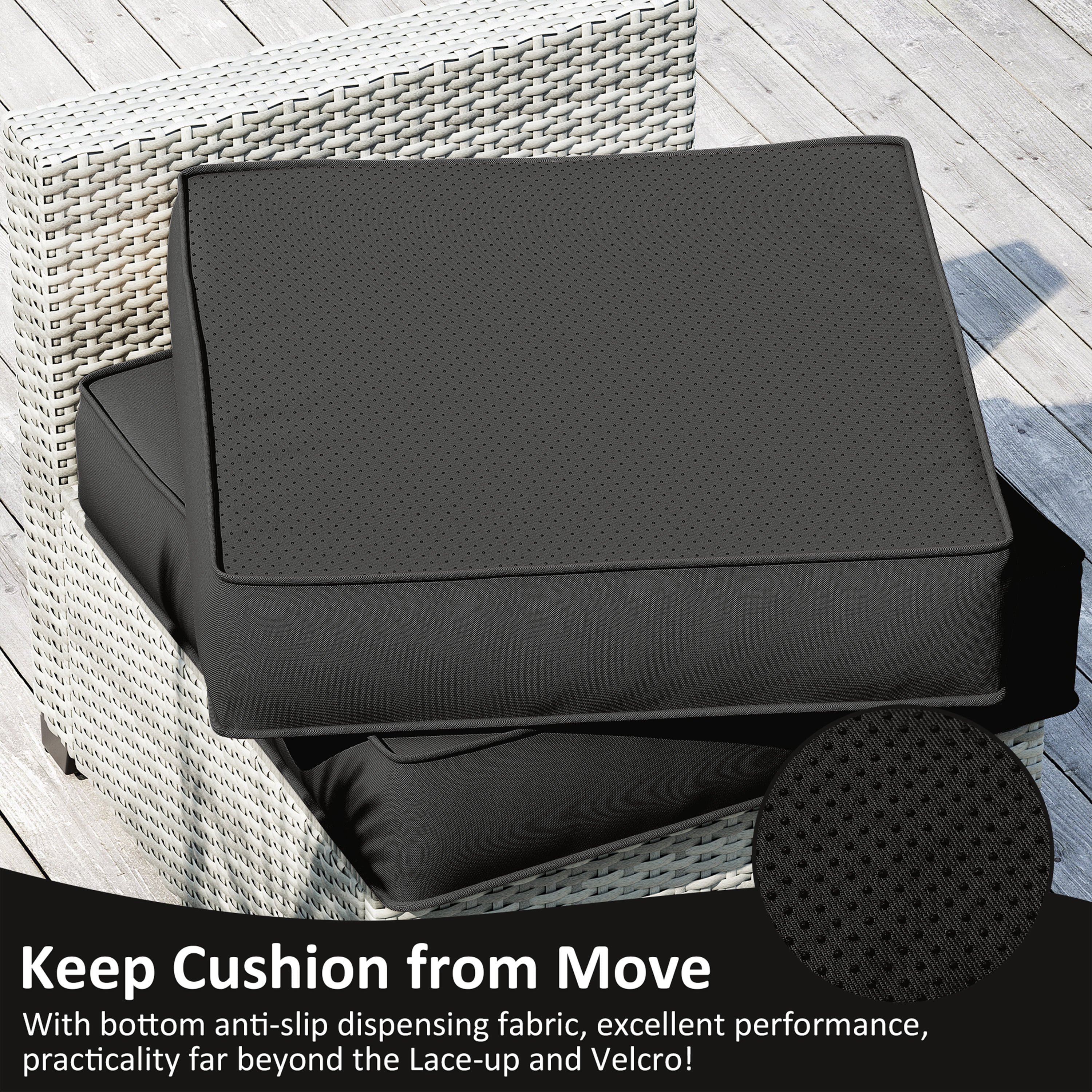 Pakunoda 9Pcs Outdoor Cushion Covers for Patio Furniture, Washable Reusable Outdoor Slipcovers for Cushions Replacement Cover with Zipper for Sofa Couch, Cover Only, Black