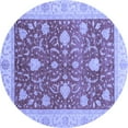 thumbnail image 1 of Ahgly Company Machine Washable Indoor Round Oriental Blue Traditional Area Rugs, 4' Round, 1 of 4