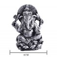 thumbnail image 4 of Thai Decor Ganesha Buddha Statue Hindu God of Success Sitting on Lotus Aquarium Fish Tank Resin Decorations (Silver), 4 of 5