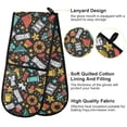 thumbnail image 4 of Dailycode Double Sided Oven Mitt with Loop Heat Resistant Kitchen Long Potholders 7" x 35" Cups Star Glasses, 4 of 6