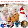thumbnail image 2 of FZ FANTASTIC ZONE Toddler Kids Winter Hats Touchscreen Gloves Scarfs Set Pompom Beanie Caps Neck Warmer with Fleece for 5-8 Years Old Baby Girls Boys Gifts, Beige, 2 of 6