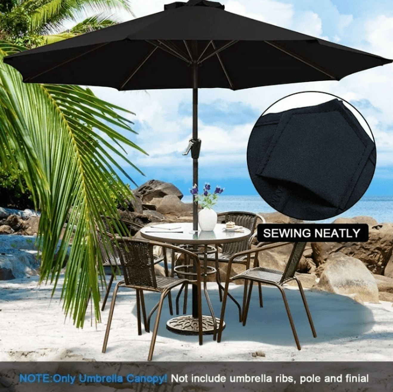 10FT 6 Rib Patio Umbrella Canopy UV Resistant - Red