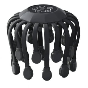 20Massage Heads Scalp Massager Red Light Therapy Vibrator Octopus Scratcher for Relaxation Stress(Black)