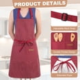 thumbnail image 3 of AOWOO Adjustable Apron For Men Women, Striped Kitchen Apron, 2 Pack Cotton Polyester Bib Apron, Cooking Apron With 2 Pockets for Bbq, Baking Restaurant, 3 of 7