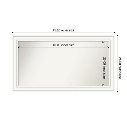 Amanti Art Custom Framed Wall and Bathroom Mirror (25 x 45 in.), Craftsman White Frame