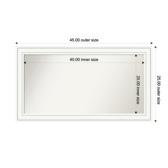 Amanti Art Custom Framed Wall and Bathroom Mirror (25 x 45 in.), Craftsman White Frame
