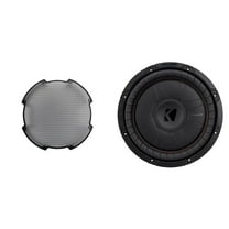 Kicker 52CVT124 12-Inch Thin Sub, SVC, 4-ohm & 52GR12 Grill Bundle