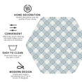 thumbnail image 3 of Fuzoiu Daisy Plaid Blue Print Leather Coasters Set,Drink Coasters Set of 4,for Tabletop Protection, Durable PVC Coasters,Home Décor and Housewarming Gift-Hexagon, 3 of 6