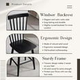 thumbnail image 5 of Dayalane Windsor Bar Stools Set of 2, 26" Farmhouse Wooden Counter Height Barstools with Spindle Back & Footrest, Armless Kitchen Island Stools for Bistro, Pub, Breakfast Bar,Black, 5 of 14