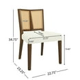thumbnail image 2 of Christopher Knight Home Mid-Century Modern Rattan Dining Chairs, Upholstered Side Chairs, Solid Wood, Walnut+Beige, Set of 2, 2 of 7