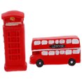 thumbnail image 4 of EeaseMX 2 unids Vintage Resina Teléfono Booth Artesanía Forma de autobús Adornos de escritorio (rojo), 4 of 7