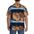 thumbnail image 5 of Easygdp Ocean Scene with Noah's Ark Men's Casual Short-sleeved Shirt with Pocket and Button Suitable for Beach Vacation Leisure - Medium, 5 of 7