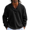thumbnail image 6 of V Neck Sweater Zaewscy Men's V‑Neck Cable Knit Sweater Long Sleeve Loose Casual Pullover Jumper Black XXL, 6 of 9