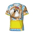 thumbnail image 5 of Vsdgher Dog Takes a Bath in the Bathtub Print Men's Dry Fit Mesh Athletic Shirts Moisture Wicking Tennis T-Shirt Tops, 5 of 9