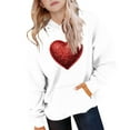 thumbnail image 4 of Lorytime Kids Long Sleeve Hoodies for Teen Girls Valentine Crewneck Sweatshirts Heart Tops with Pocket Loose Tops, 4 of 5