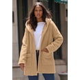 thumbnail image 2 of Roaman's Women's Plus Size Hooded Teddy Fleece Coat, 2 of 5