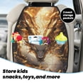 thumbnail image 5 of Fuzoiu Golden Horned White Dragon Print 2 Pack Kick Mat Back Seat Protector With 3 Storage Pockets, Universal Car Seat Back Organizer For Kids Pets, Waterproof Backseat Protector For Most Car, 5 of 8