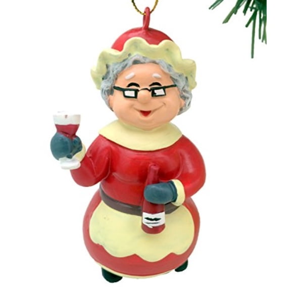 Tree Buddees Wine Mrs. Claus Christmas Ornament