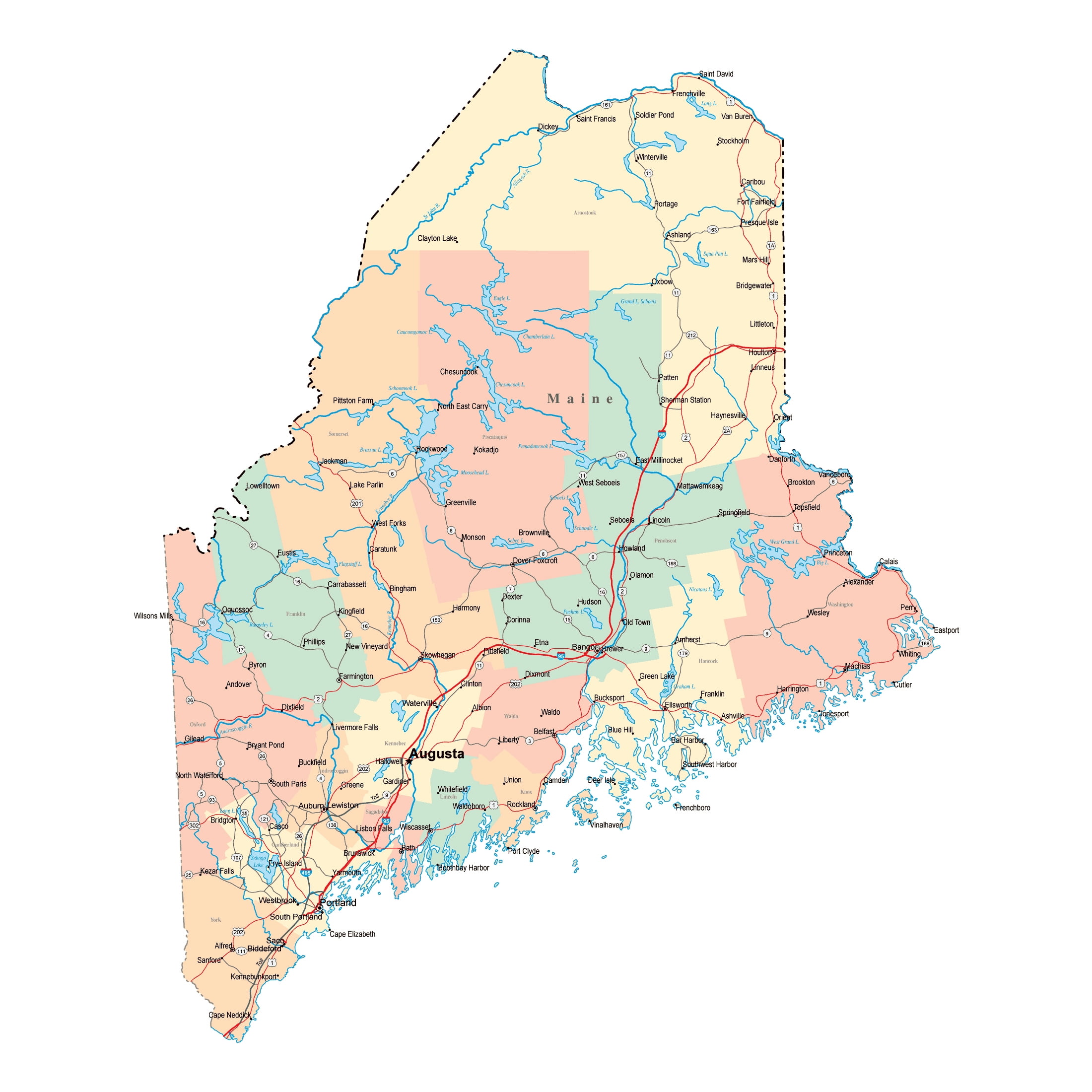 A Map Of Maine Topographic Map Of Usa With States A Map Of Maine Topographic Map Of Usa With States