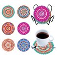 thumbnail image 1 of (BD211) Juego Posavasos Diamantes Acrílicos DIY Mandala (juego 6 Piezas + 1 Estante Almacenamiento), 1 of 9