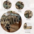 thumbnail image 5 of Dog Paws Printed Table Cloth Waterproof Tablecloths, Vintage Teal Brown Wooden Farmhouse Tablecloth Dining Table Cover for Kitchen Party Tabletop Outdoor, Square Tablecloth 54x54 Inch, 5 of 9