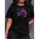 thumbnail image 1 of Camiseta de manga corta para mujer, cómoda, con estampado de rosa de hechicera azul, camiseta deportiva para mujer con estampado, camiseta, top para mujer, 1 of 6