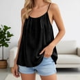 thumbnail image 5 of Daznico Women's Satin Pleated Camisole Tank Top, Loose Fit Solid Color Casual Summer Basic Tee for Daily Wear,XL, 5 of 6