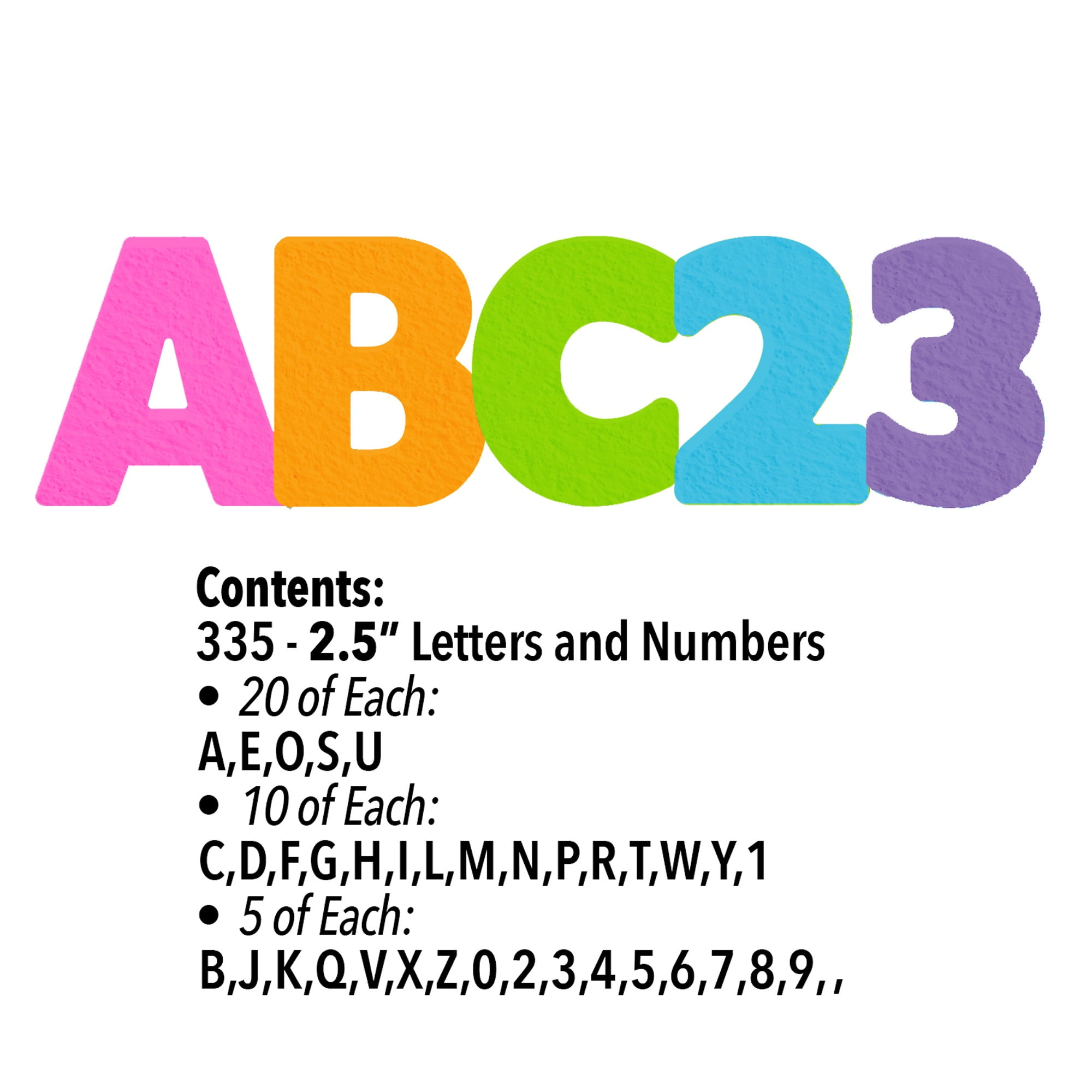 ni1775 ArtSkills Jumbo Neon Poster Letters and Numbers, Arts and
